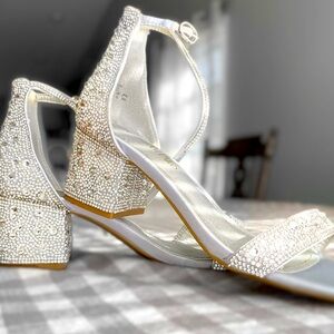 Silver Women’s Heels Rhinestone